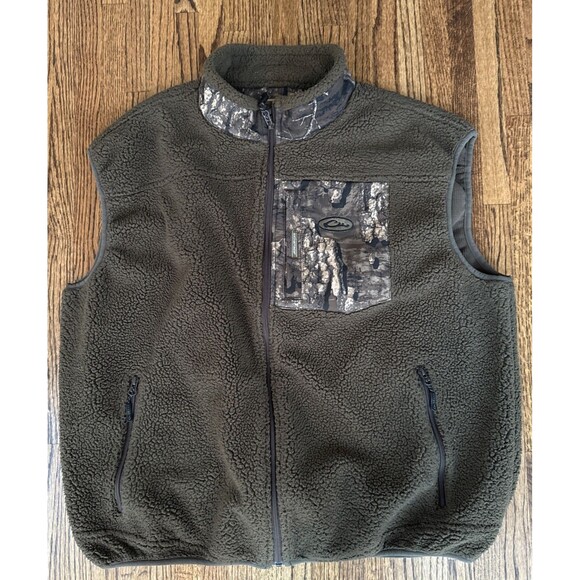 Drake Wasterfowl MST Sherpa Fleece Hybrid Liner Vest Mens XL Brown Hunting Camo - Picture 2 of 6